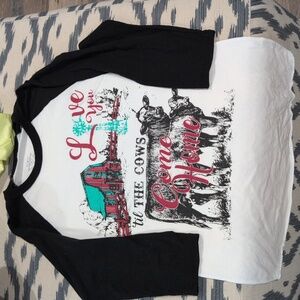 Women's crazy train 3/4 length arm shirt